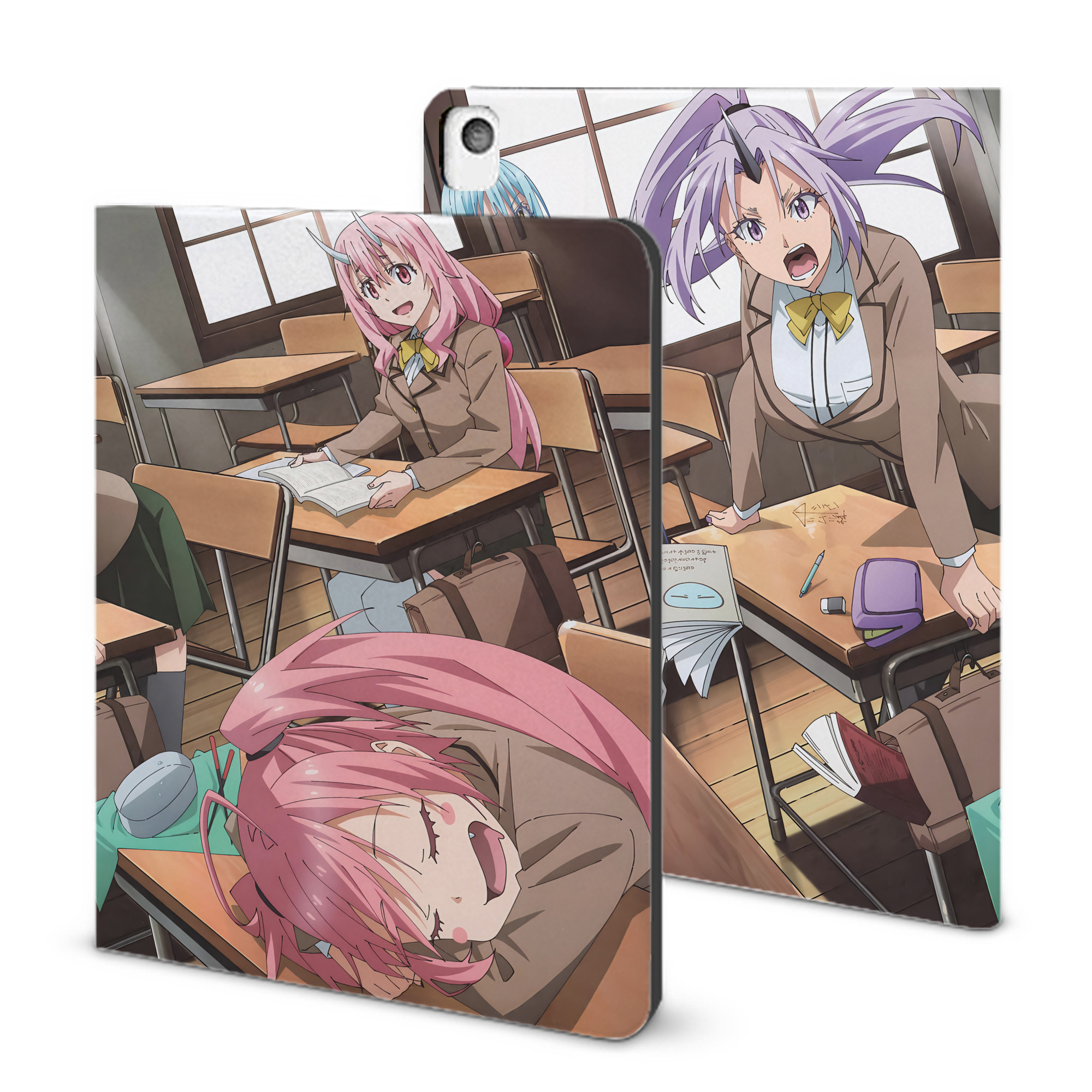 （画像用） 転スラ Regarding Reincarnated to Slime IPadケース ペンホルダー付き ブックスタイルデザイン